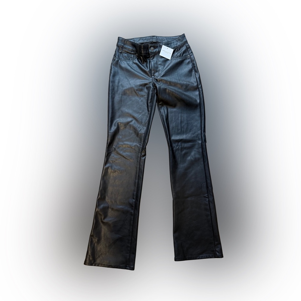 American Eagle Outfitters Black faux leather Flare Jeans nwt sz 2